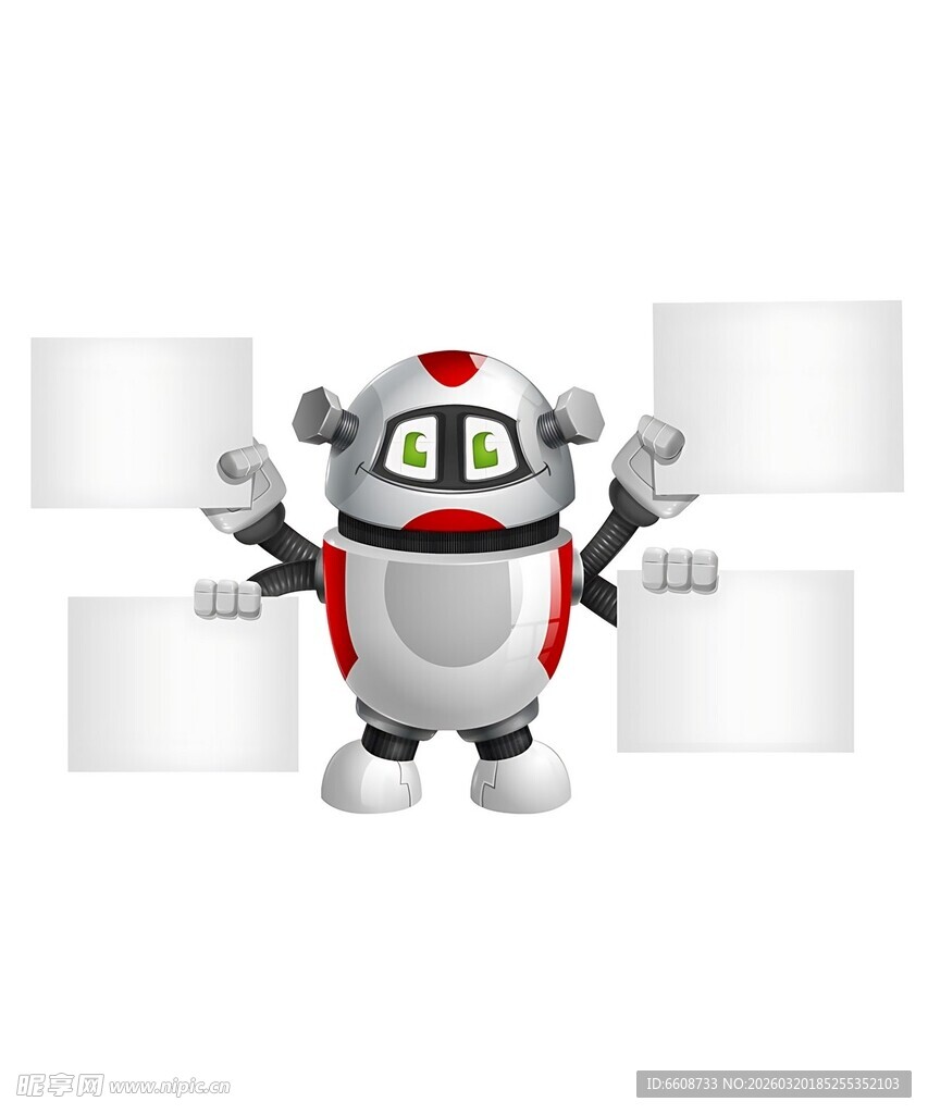 可爱机器人展示空白展板