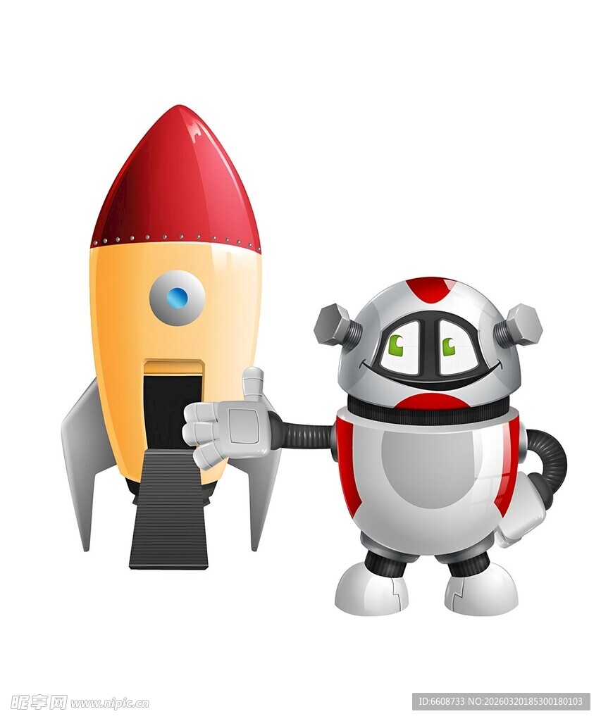 机器人与火箭的科幻组合