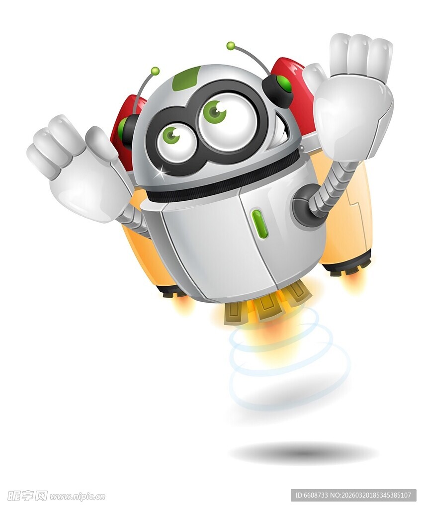 跳跃的卡通机器人