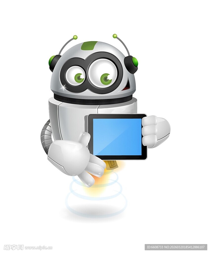 机器人手持平板展示画面