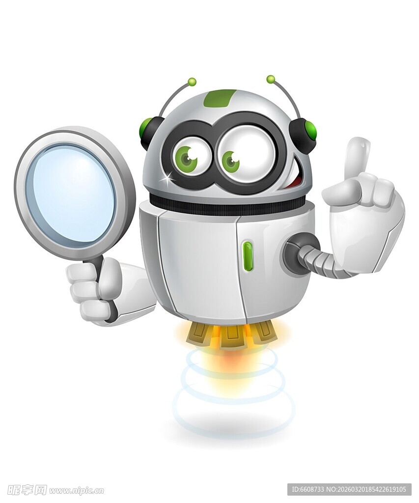 科技风机器人手持放大镜