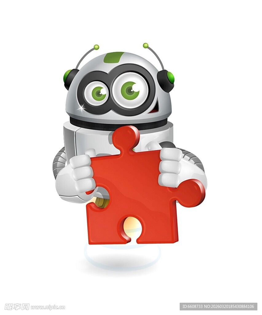 机器人手持拼图块