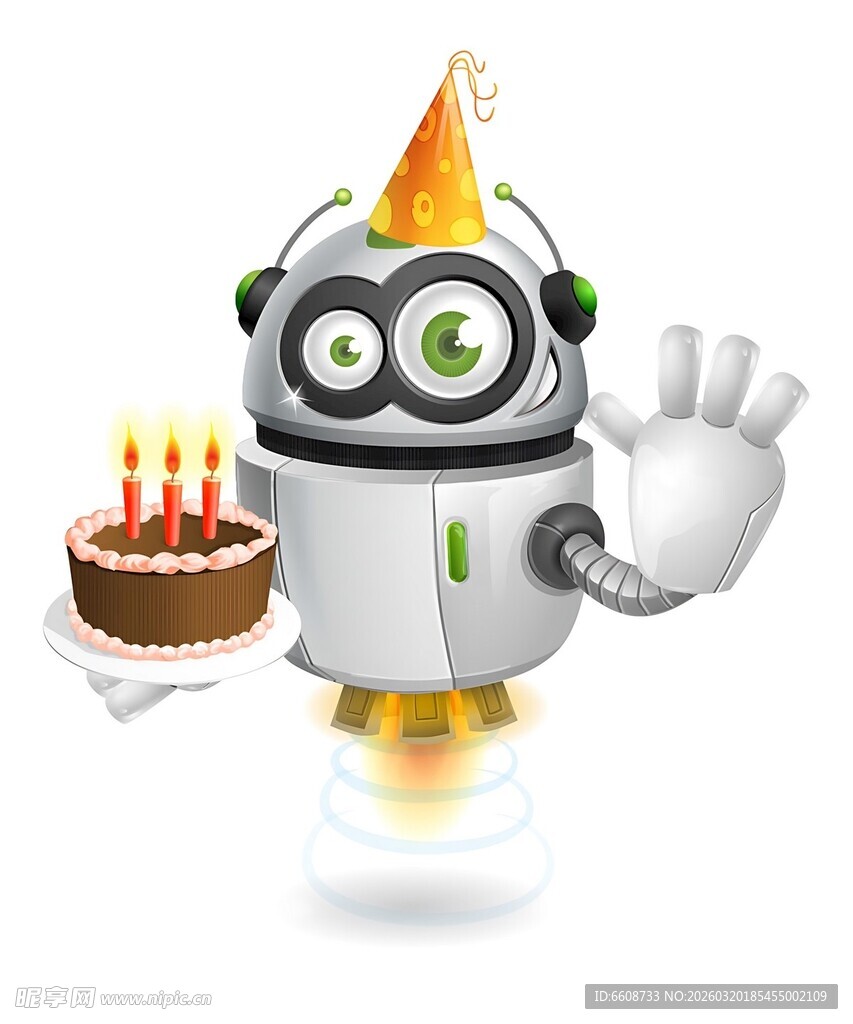 机器人庆祝生日欢乐时刻