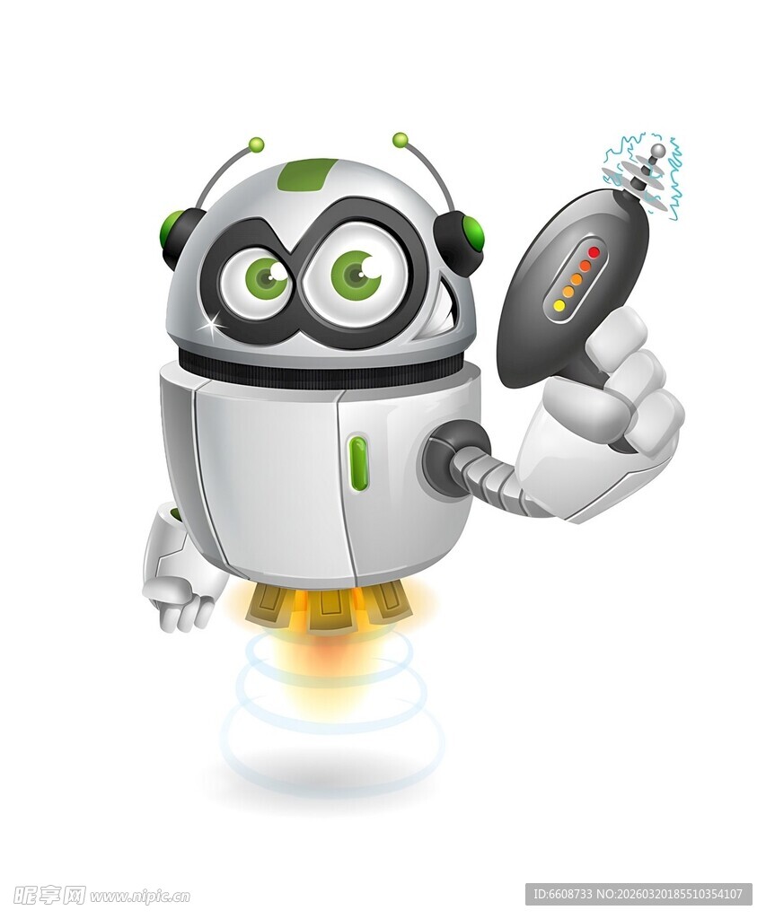 可爱机器人手持圆盘