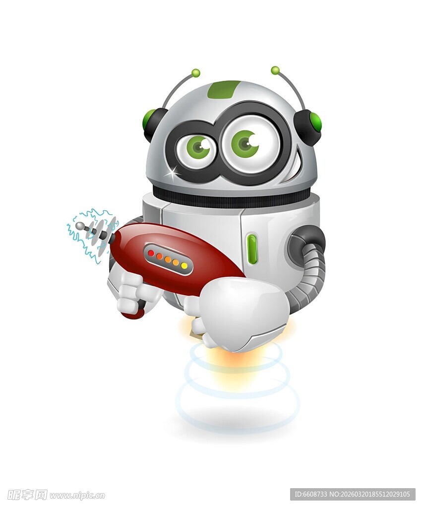 飞行机器人手握红色物件