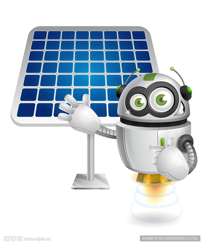 太阳能驱动的可爱小机器人