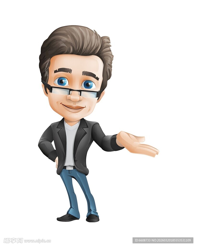 商务男士热情指引形象