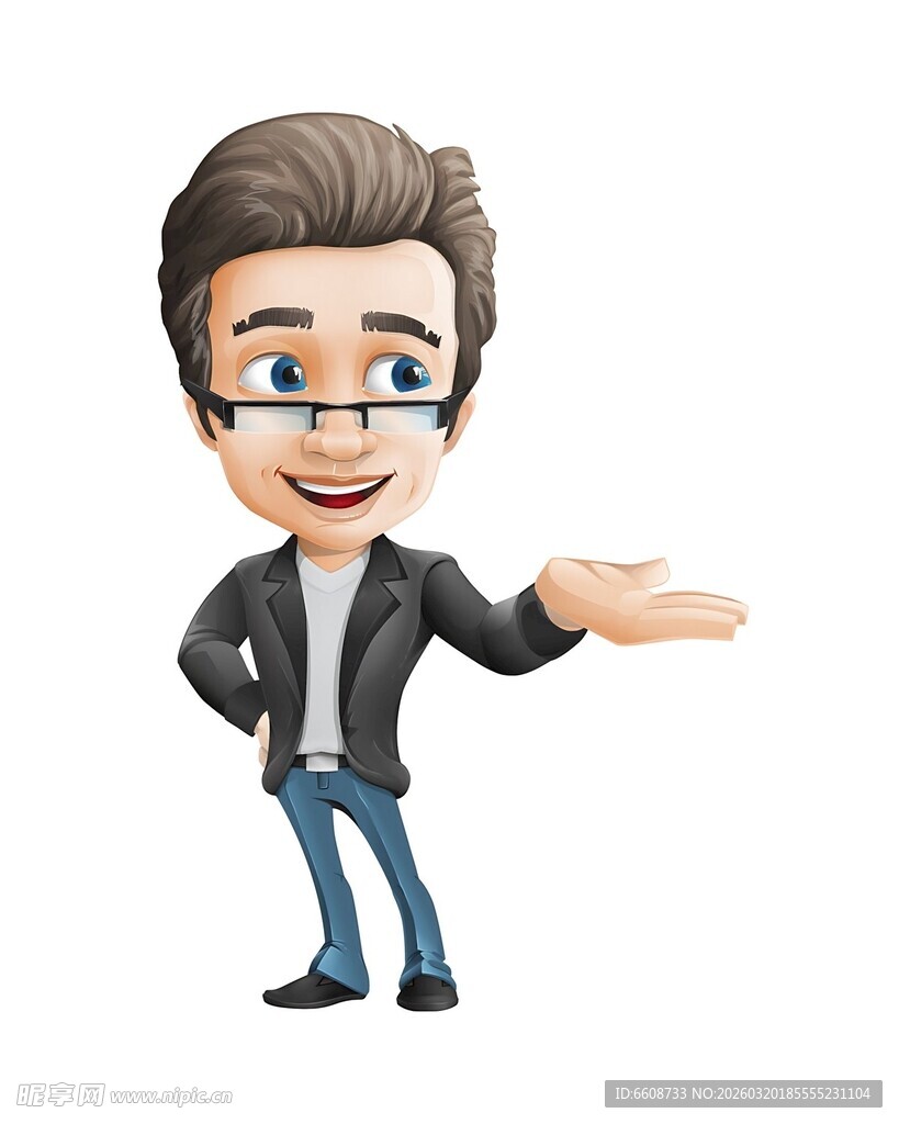 商务男士友好手势示意