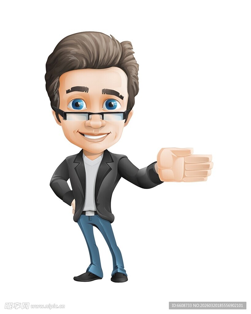 商务男士热情伸手示意