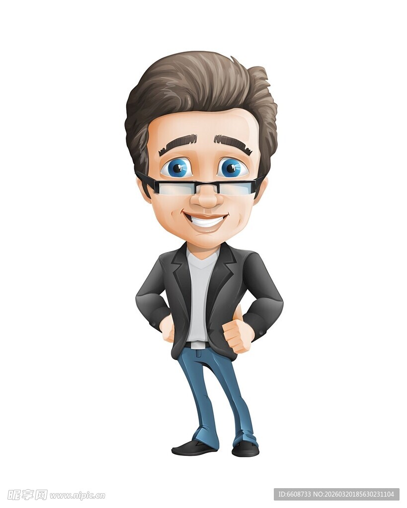 时尚帅气卡通男士形象
