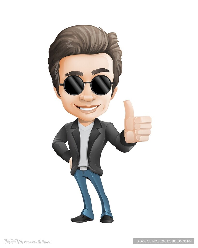 酷炫墨镜男点赞