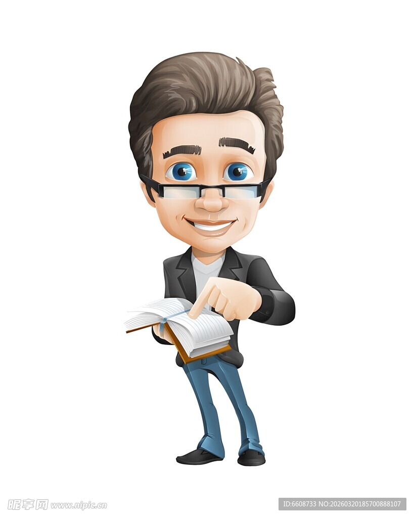 商务男士手持文件微笑