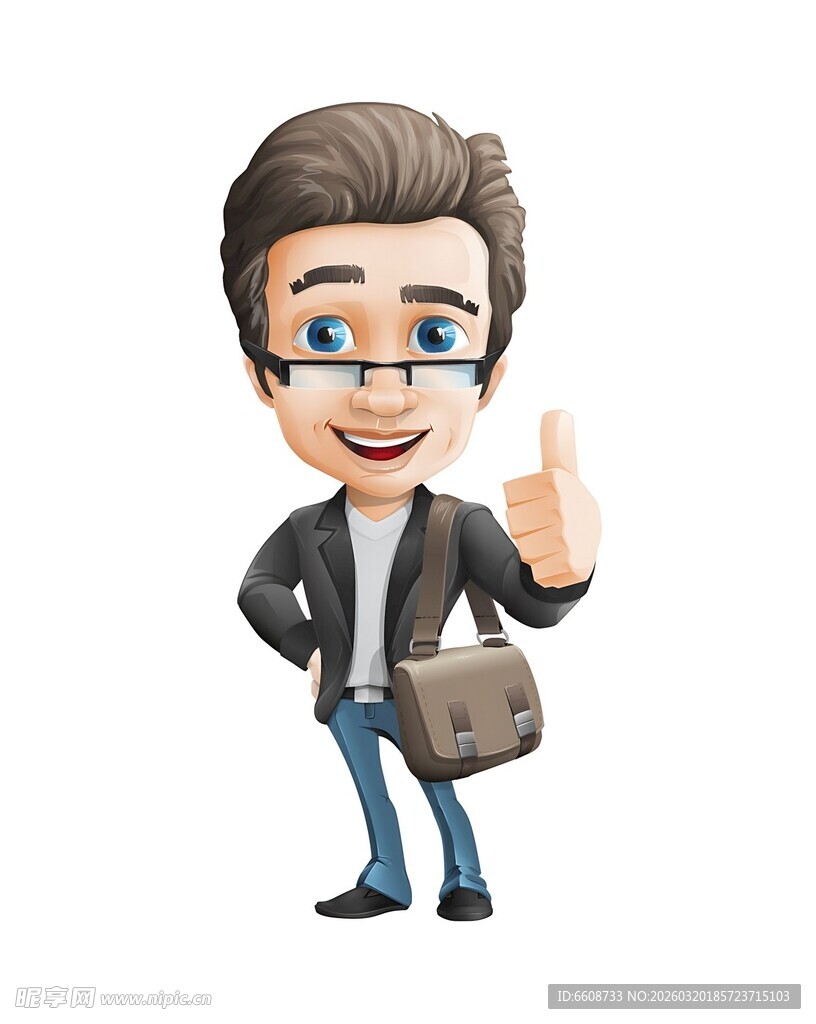 商务男士微笑竖大拇指