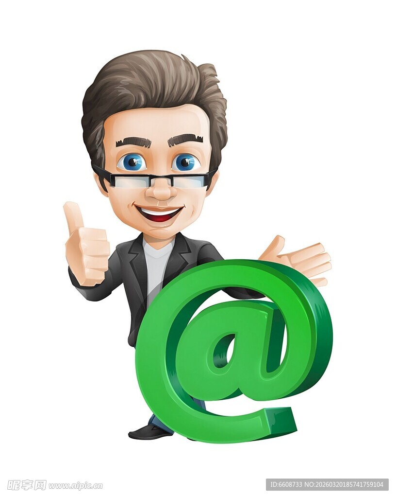 商务人士展示电子邮件符号