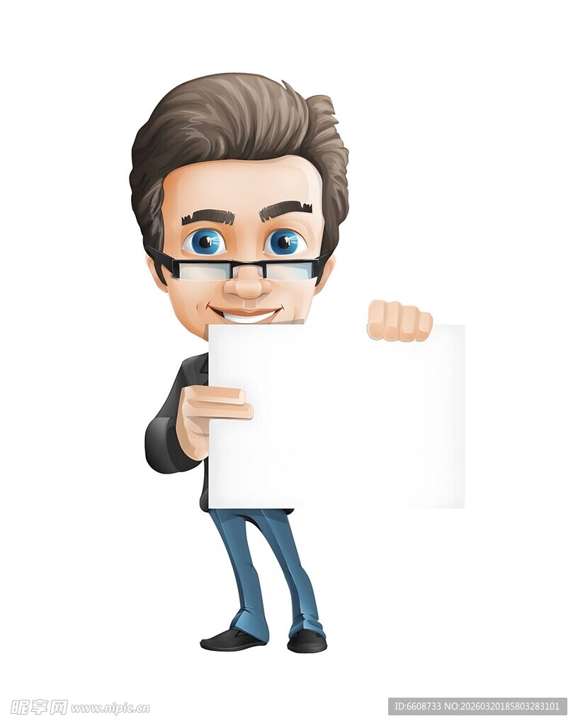 卡通人物展示空白广告牌