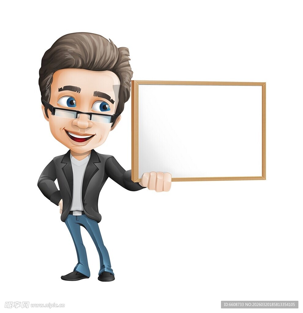 卡通人物展示空白画框