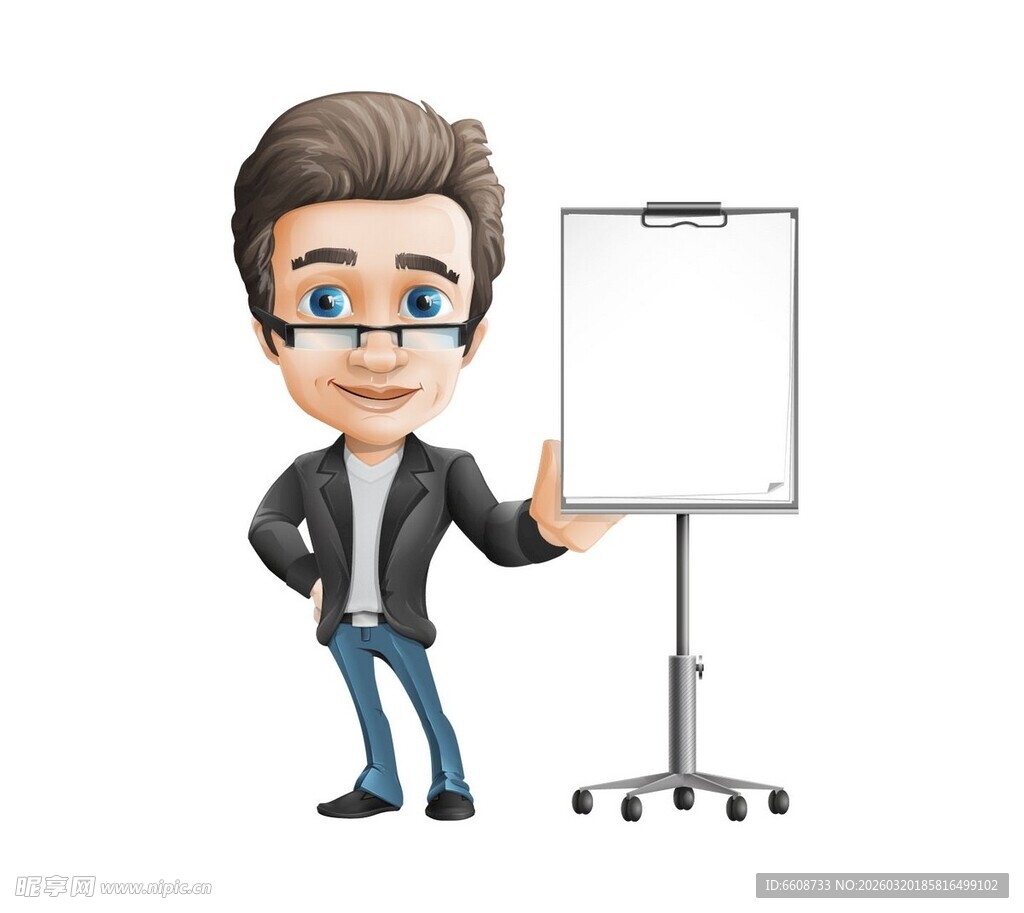 卡通人物展示空白白板