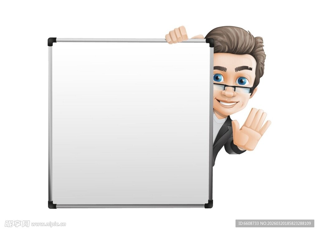 卡通人物展示空白广告牌