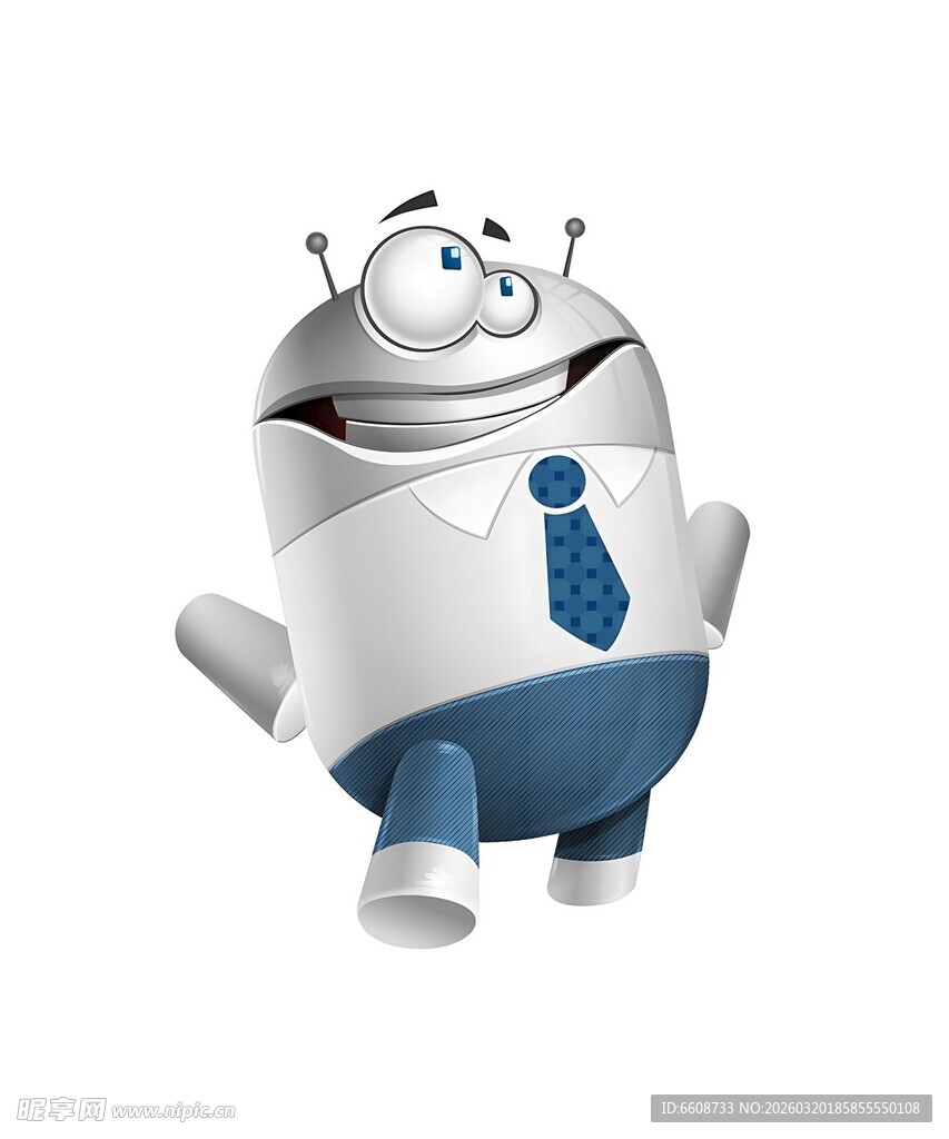 可爱商务风卡通机器人