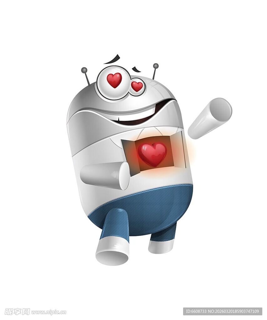 可爱机器人手持红包