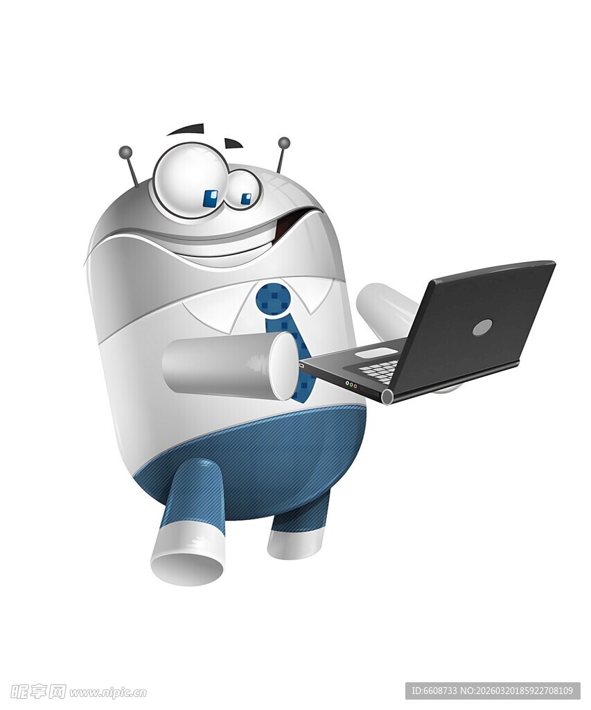 机器人使用笔记本电脑