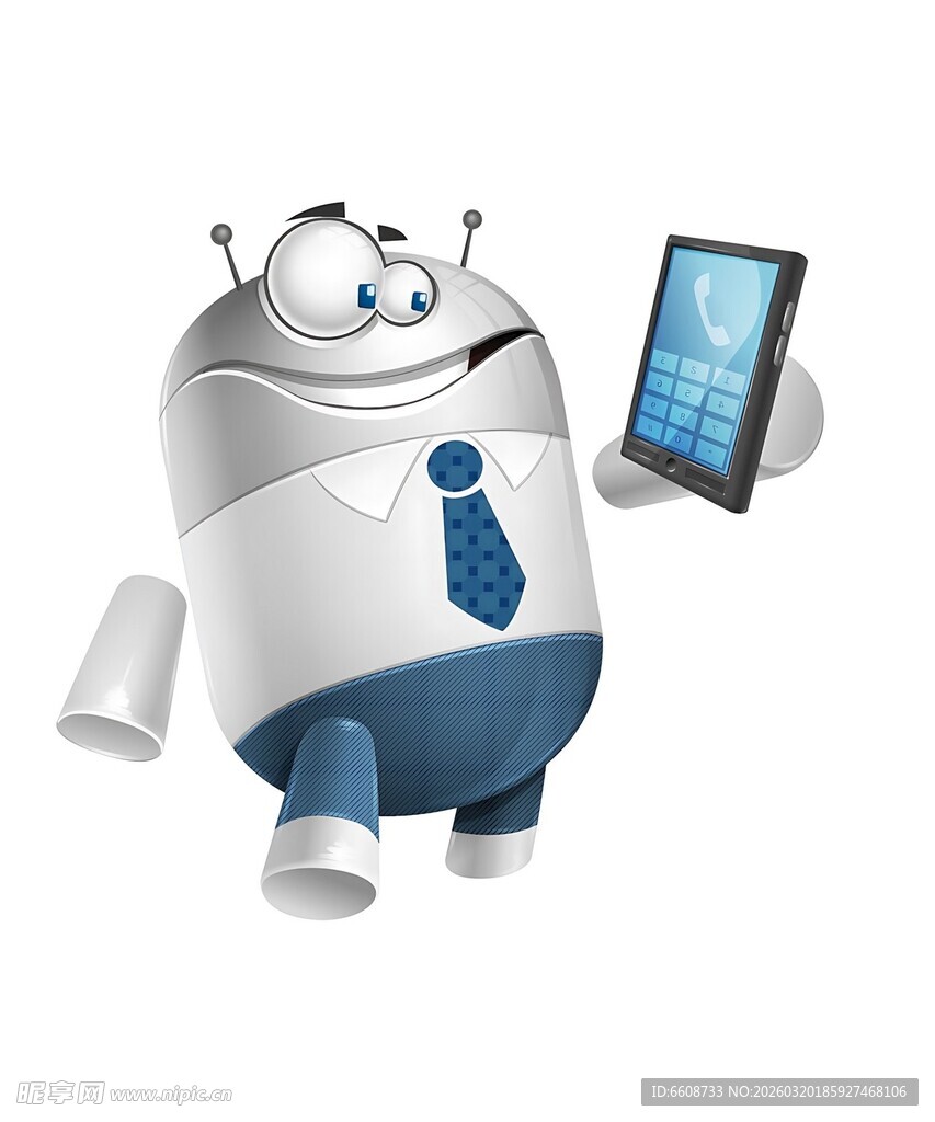 机器人手持平板展示科技