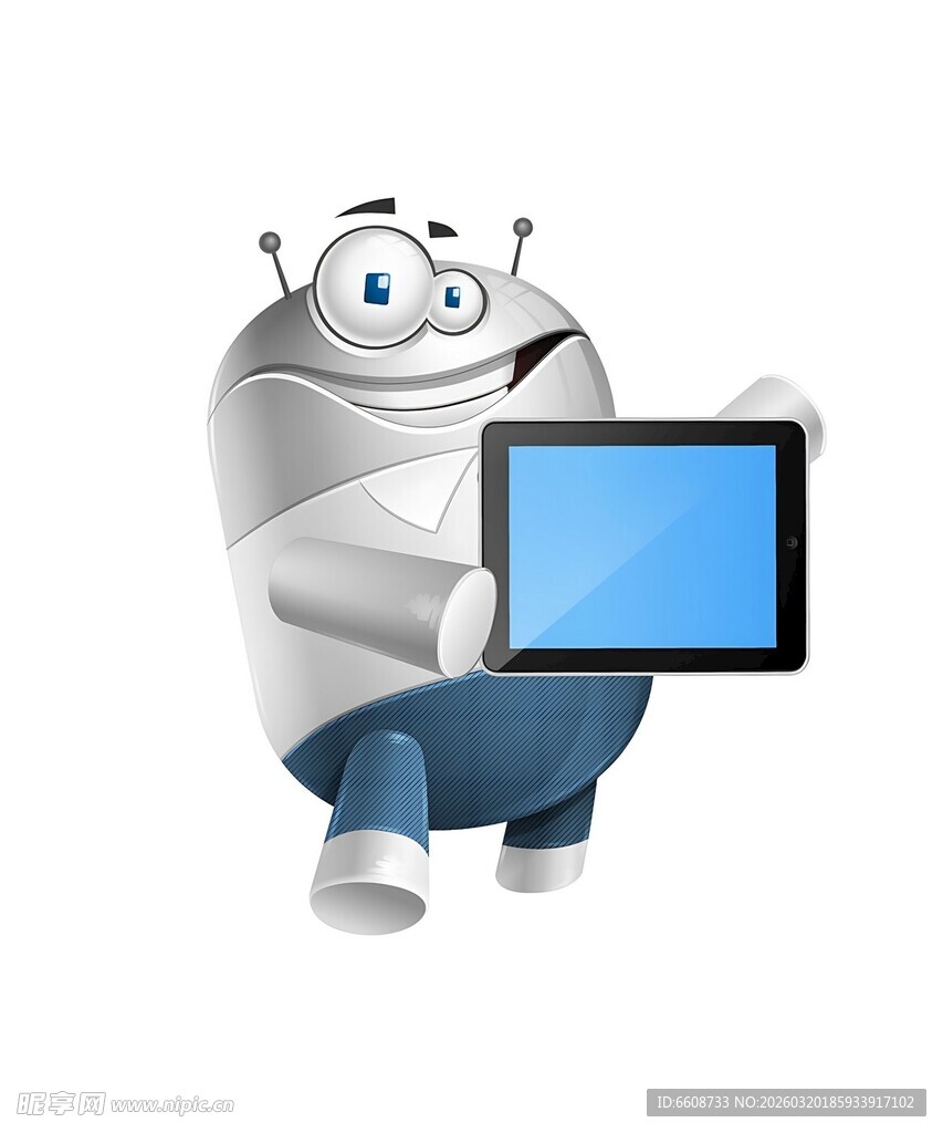 机器人手持平板科技形象