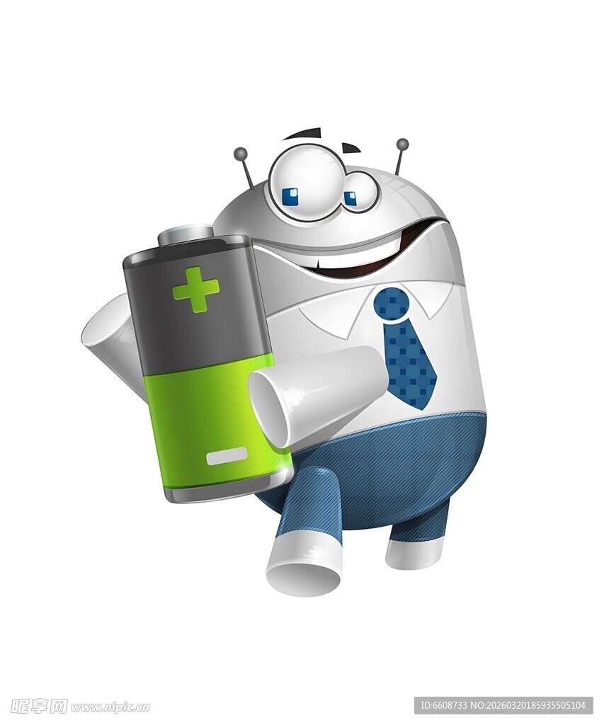 机器人手持电池形象展示