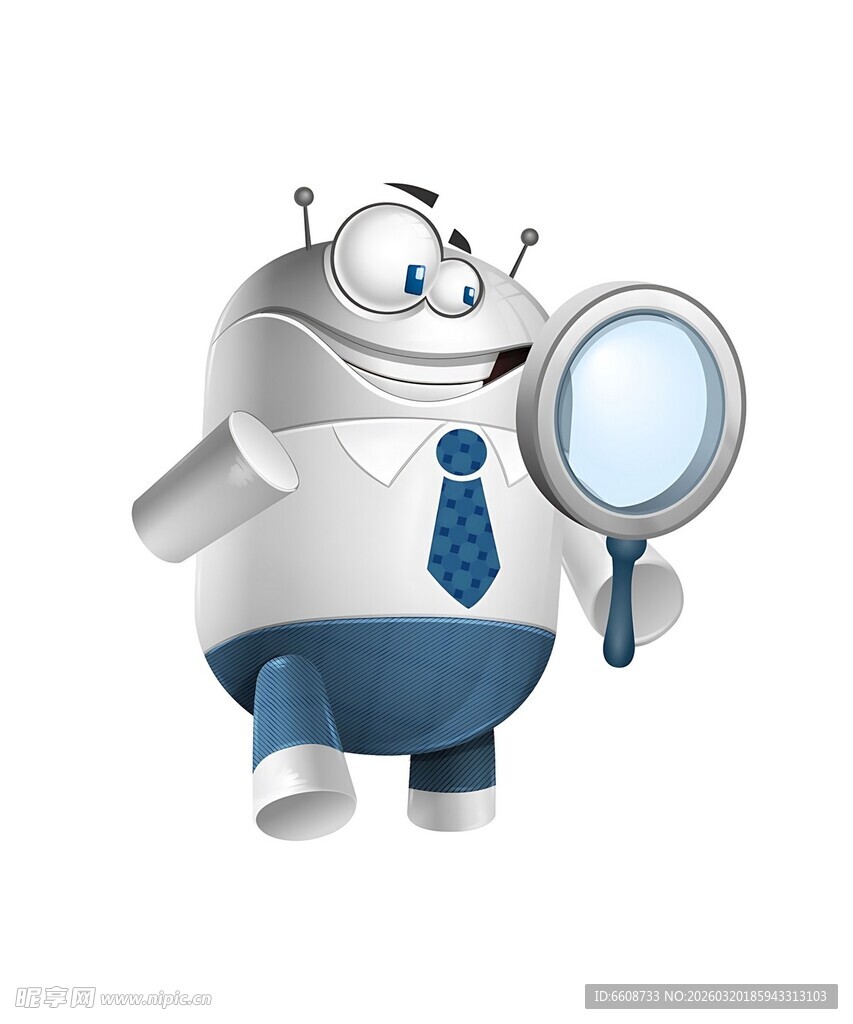 机器人侦探手持放大镜