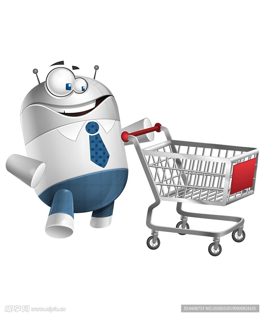 机器人推购物车