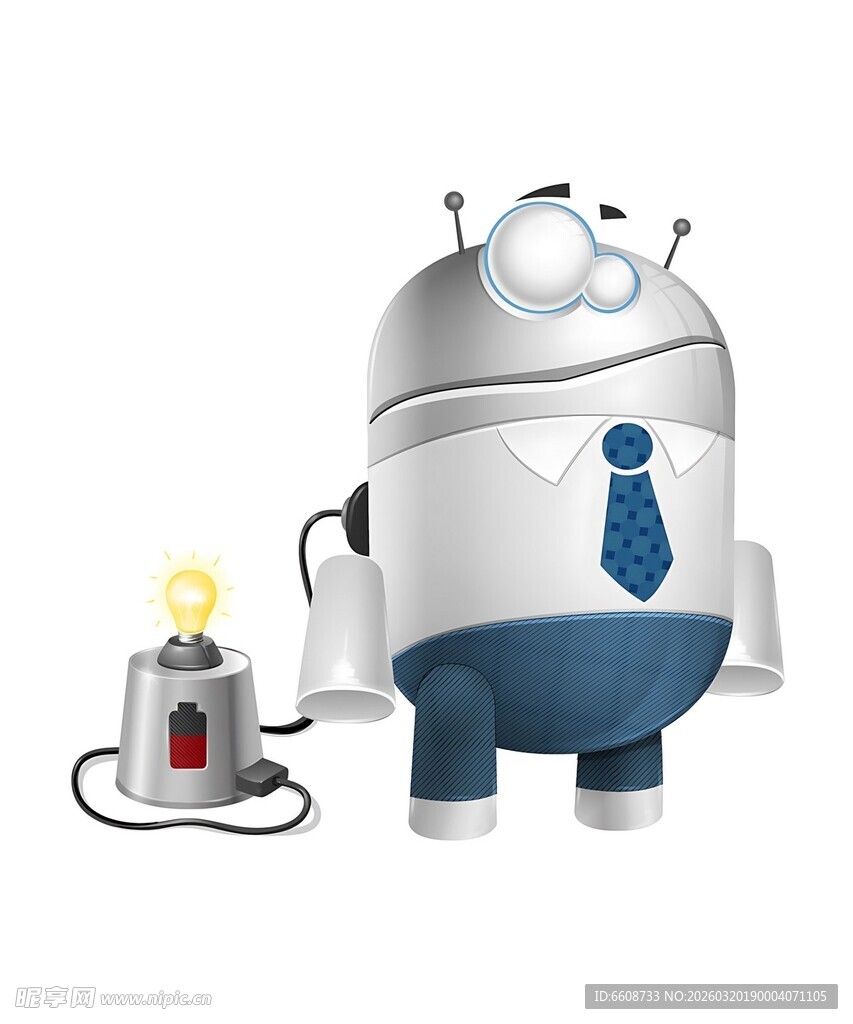 可爱机器人与充电设备