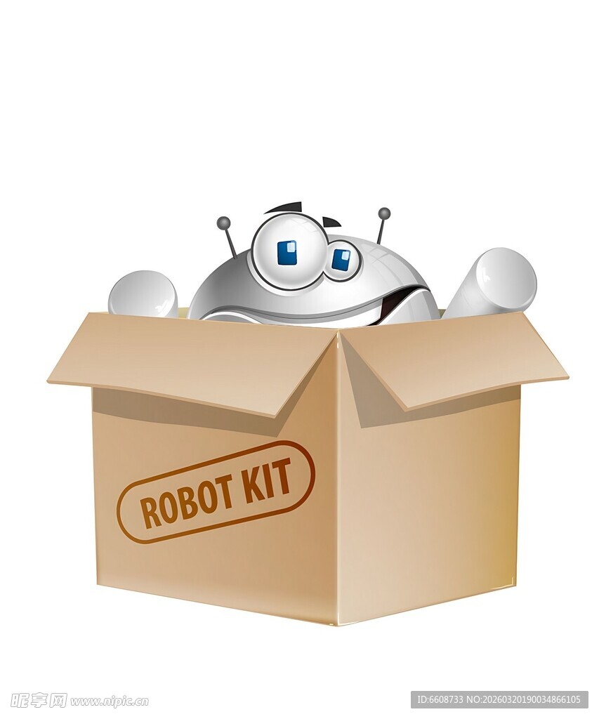 机器人从盒子中探出脑袋