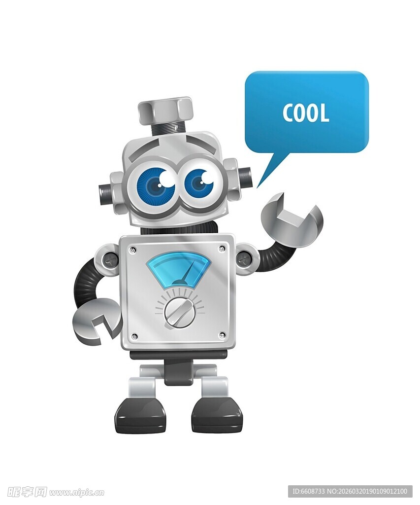 可爱机器人打招呼