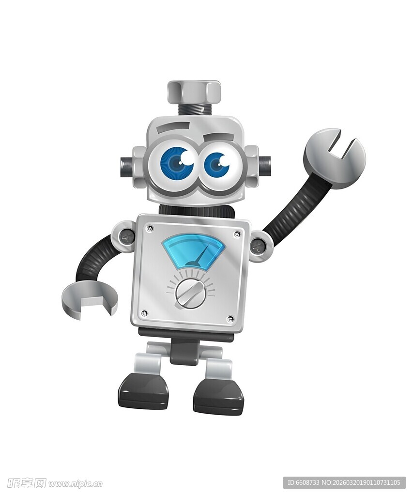 可爱机器人摆帅气姿势