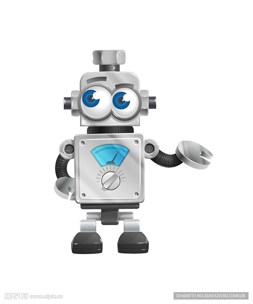 可爱机器人挥手示意