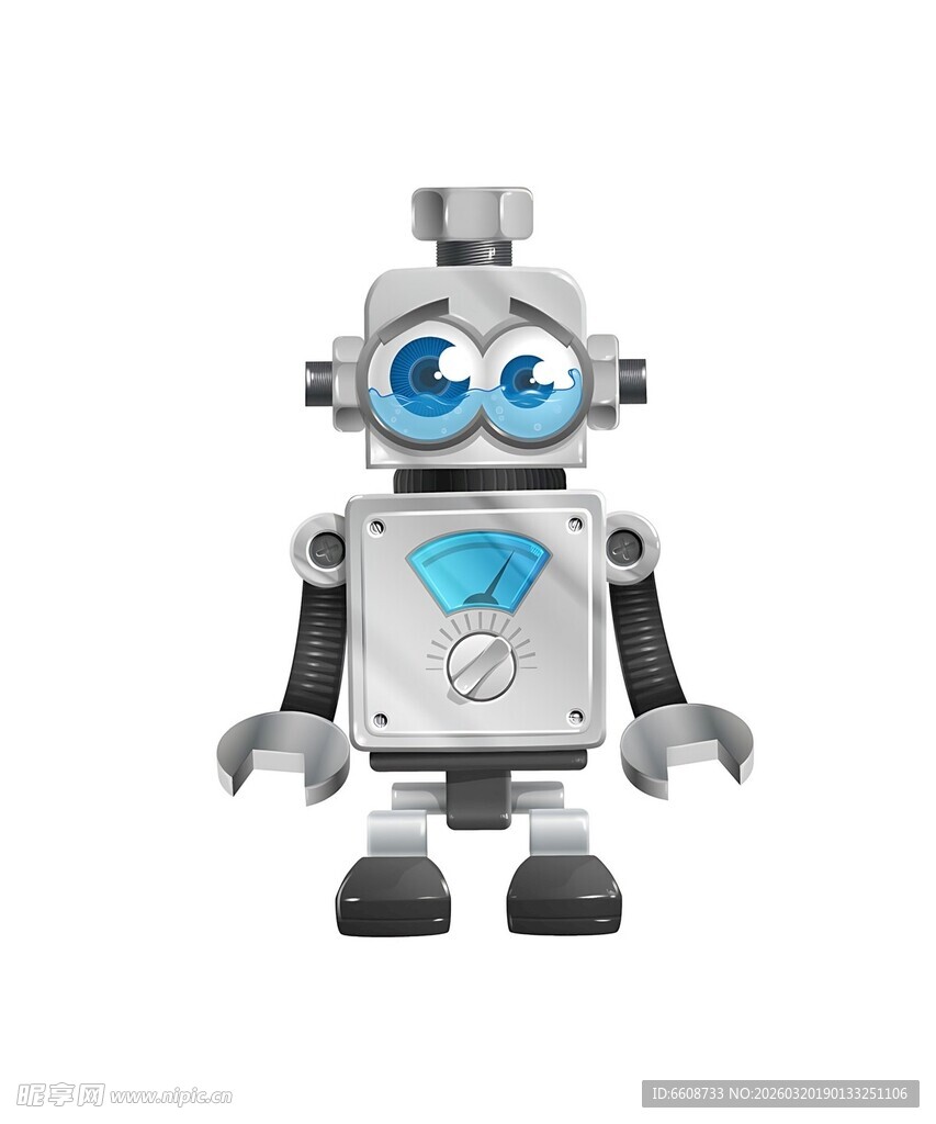 可爱银色机器人