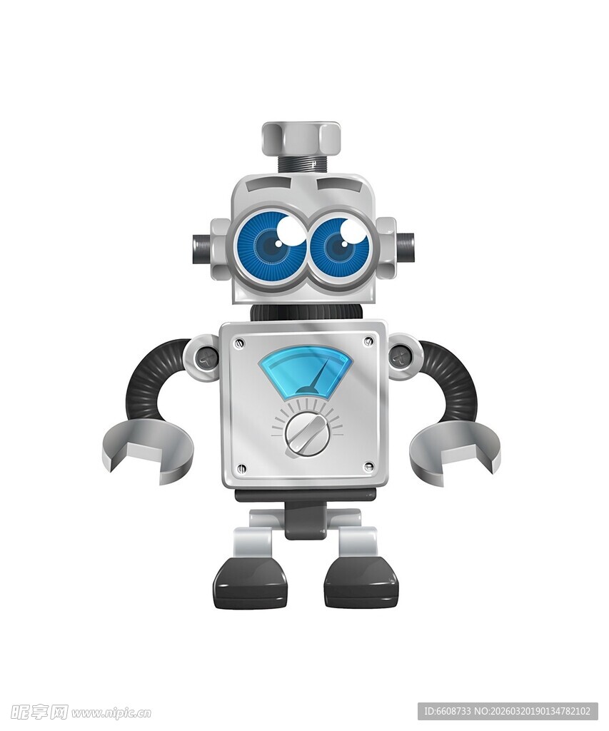 可爱蓝色眼睛机器人