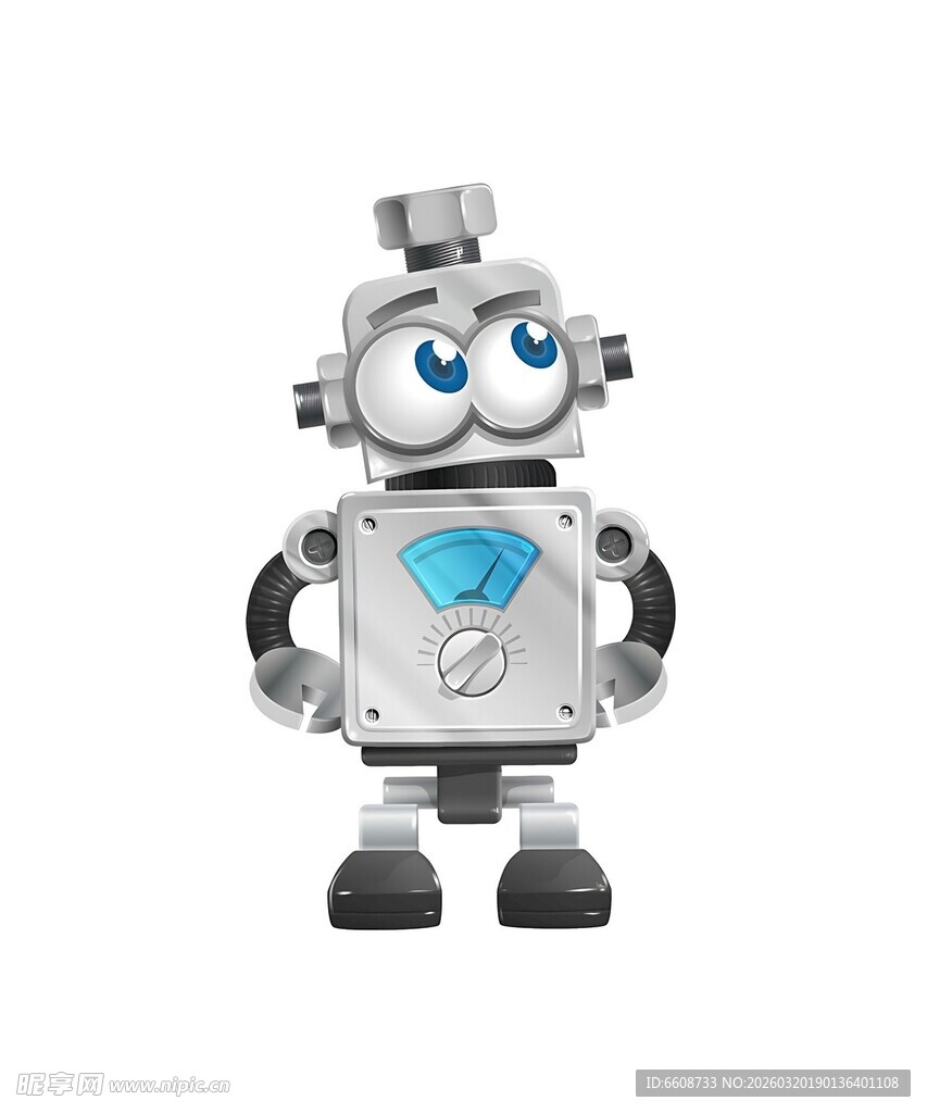 可爱银色机器人