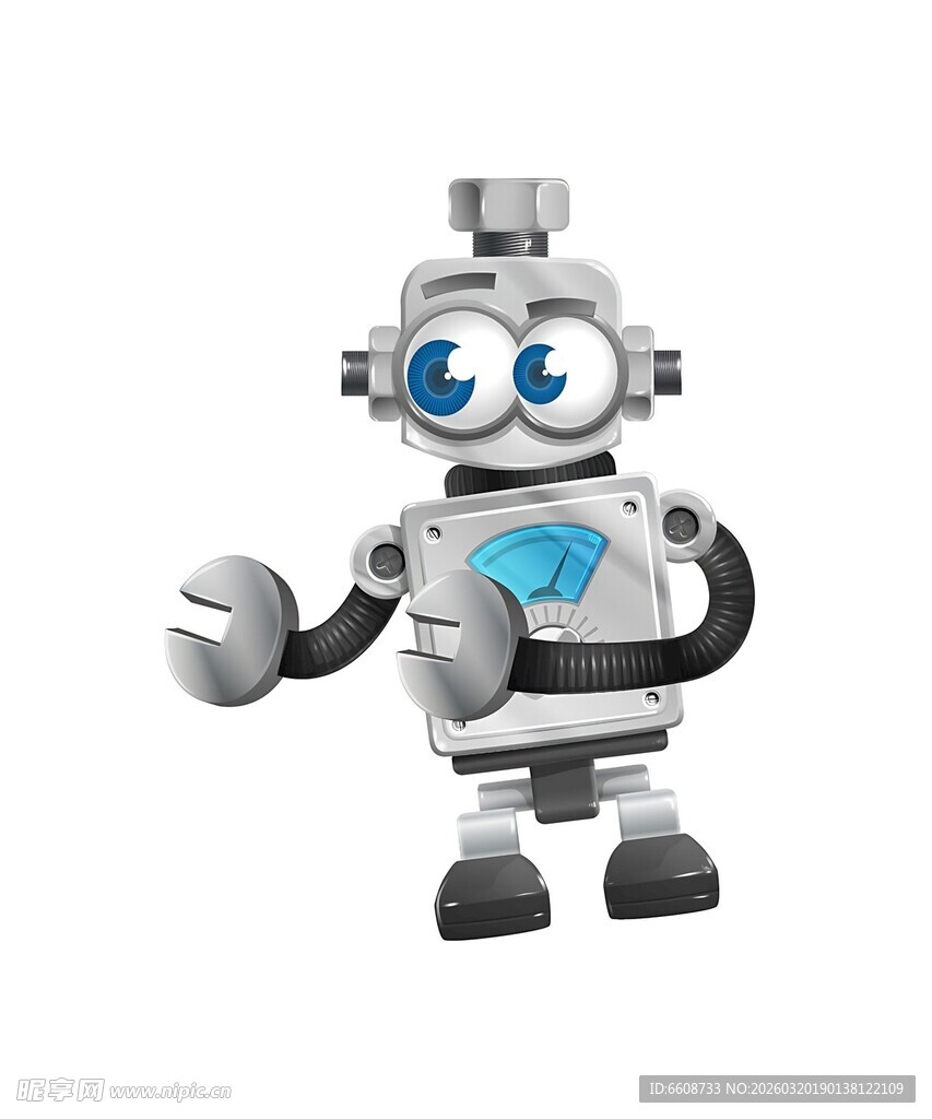 可爱机器人展示姿态