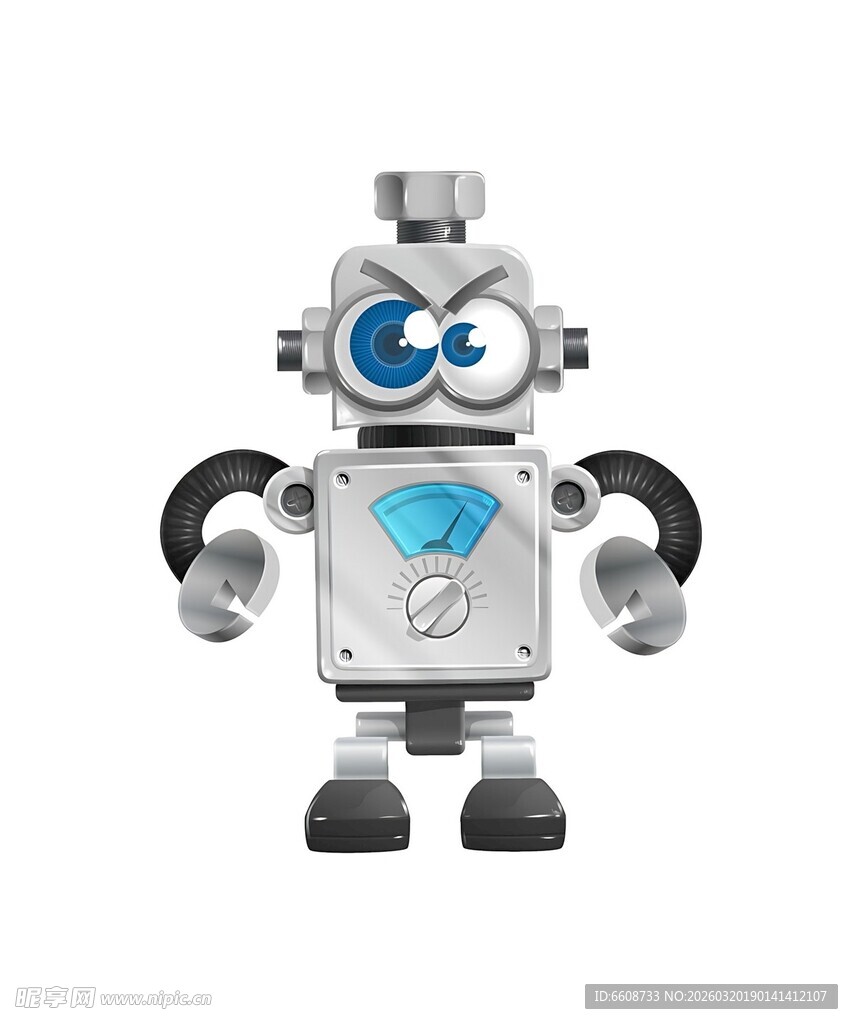 可爱银色机器人