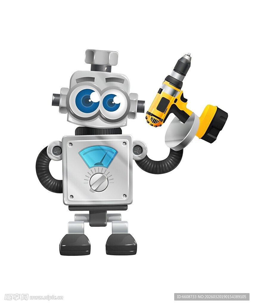 可爱机器人手持电钻