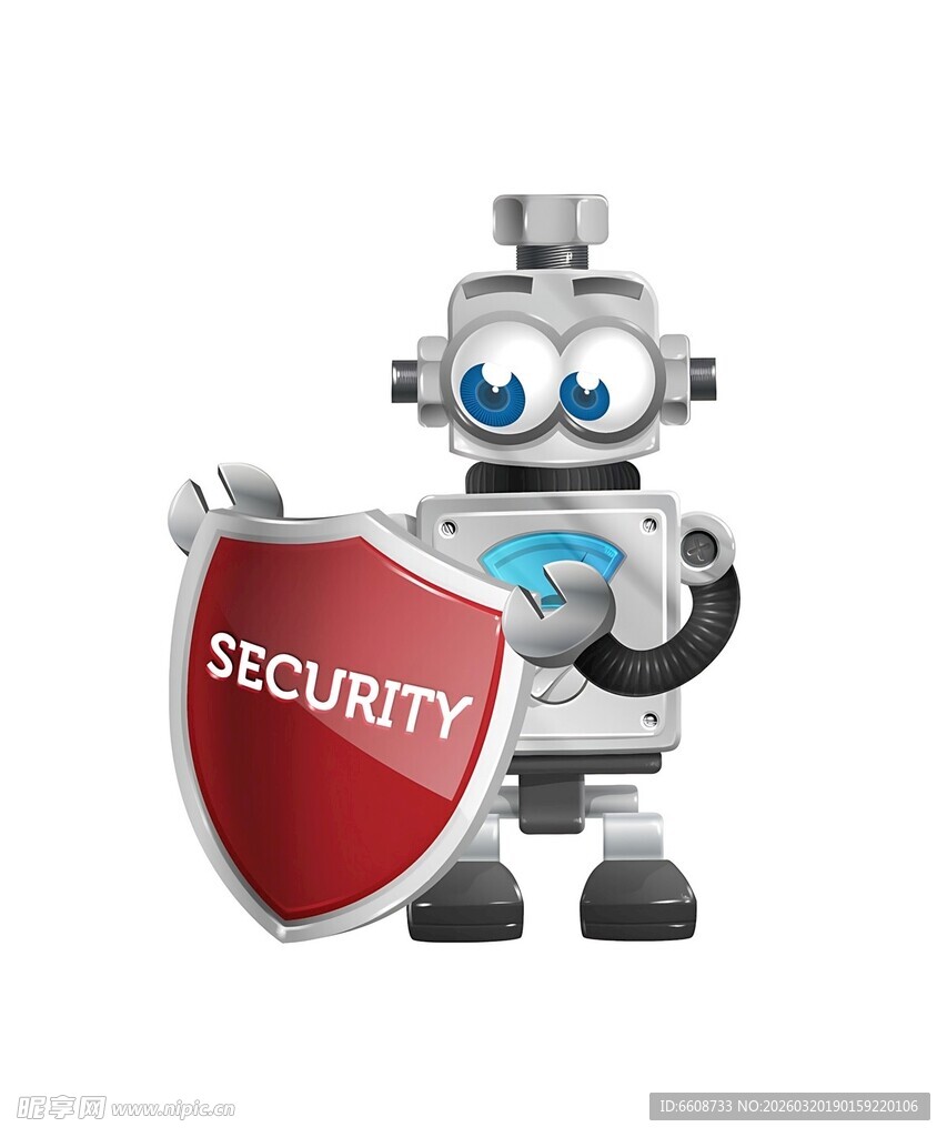 机器人守护安全盾牌