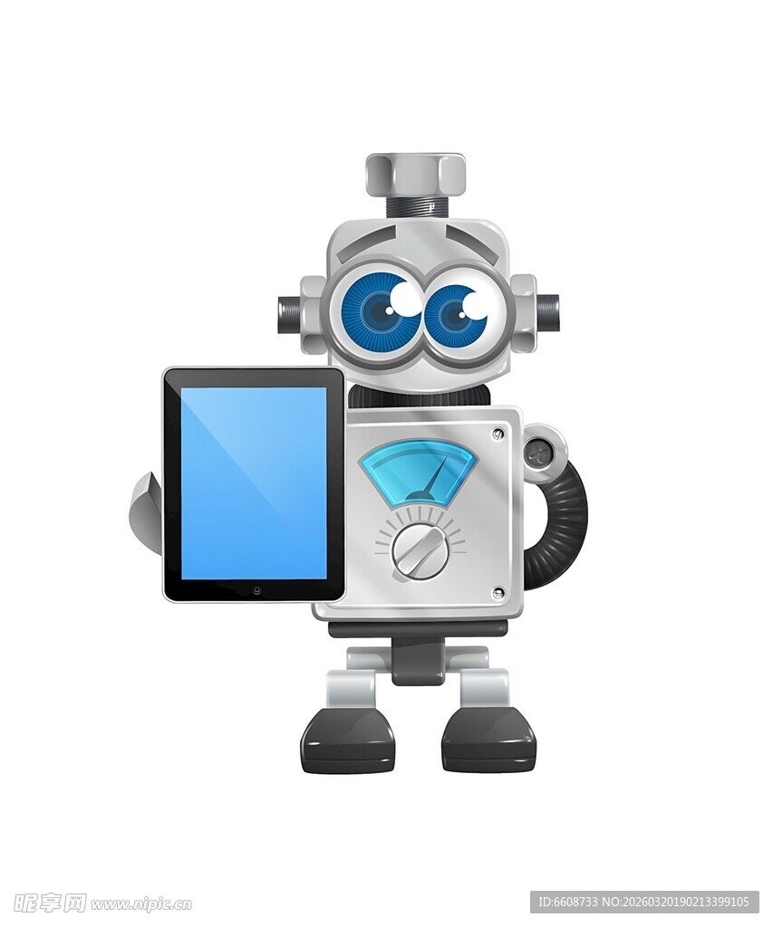 机器人手持平板展示画面