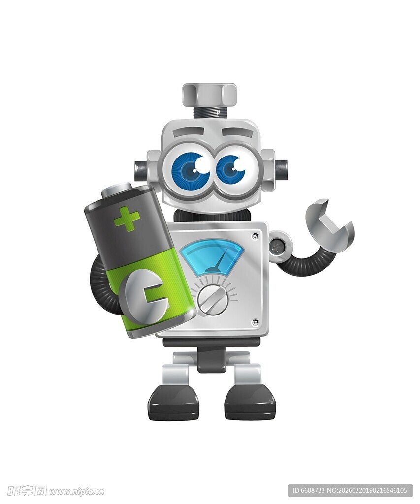 可爱机器人手持钱袋