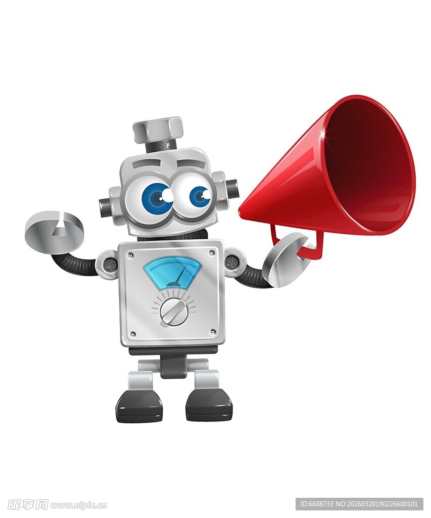 机器人手持喇叭进行宣传