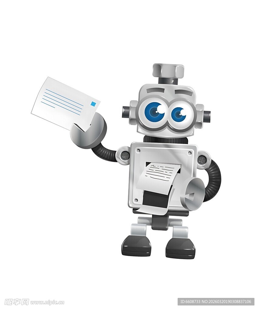 可爱机器人手持透明物件