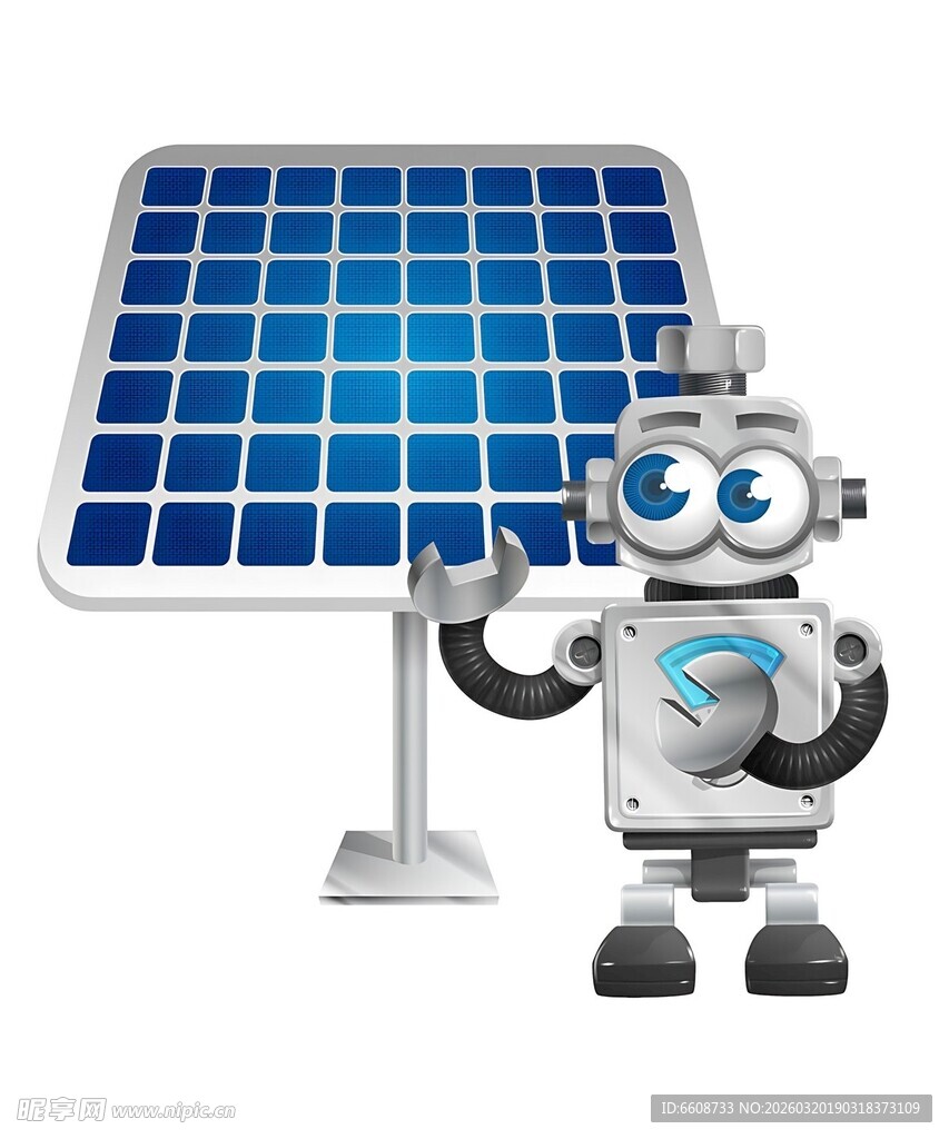 机器人与太阳能板展示科技