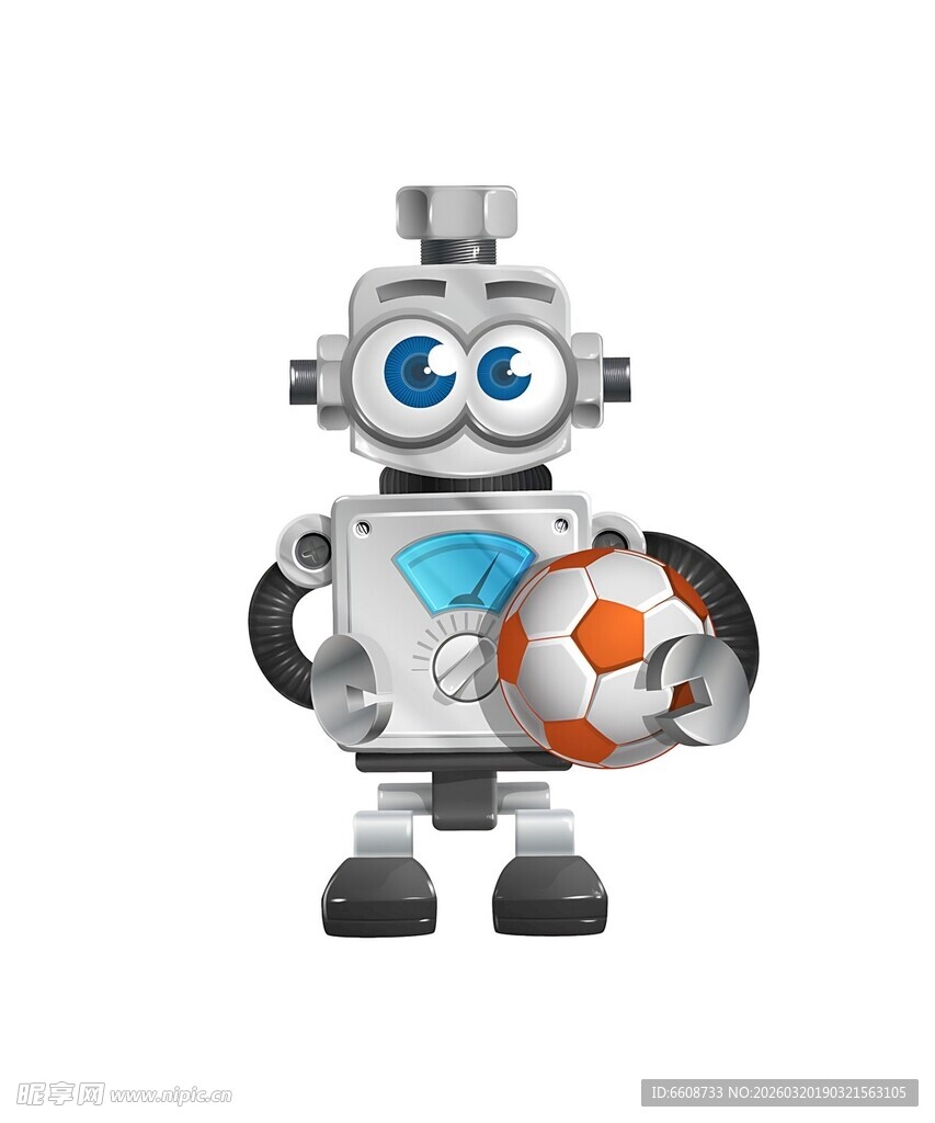 可爱机器人手持圆球