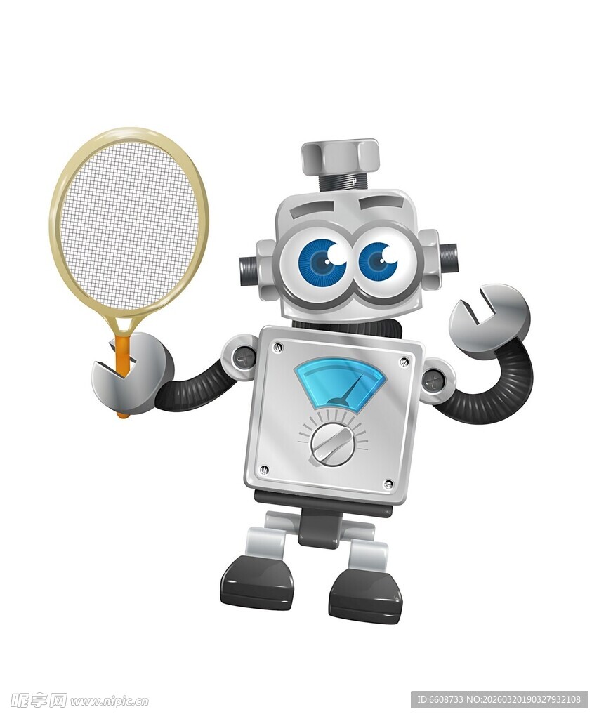 可爱机器人手持放大镜