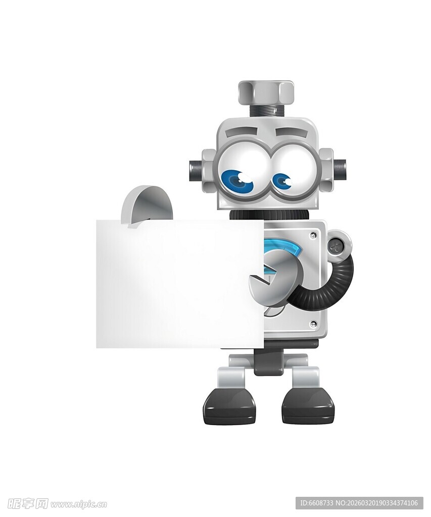 机器人手持空白纸张